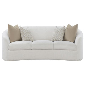 Rainn - Boucle Upholstered Sloped Arm Sofa - Latte