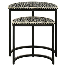 Zakiya - 2 Piece Demilune Nesting Table Set - Black And White