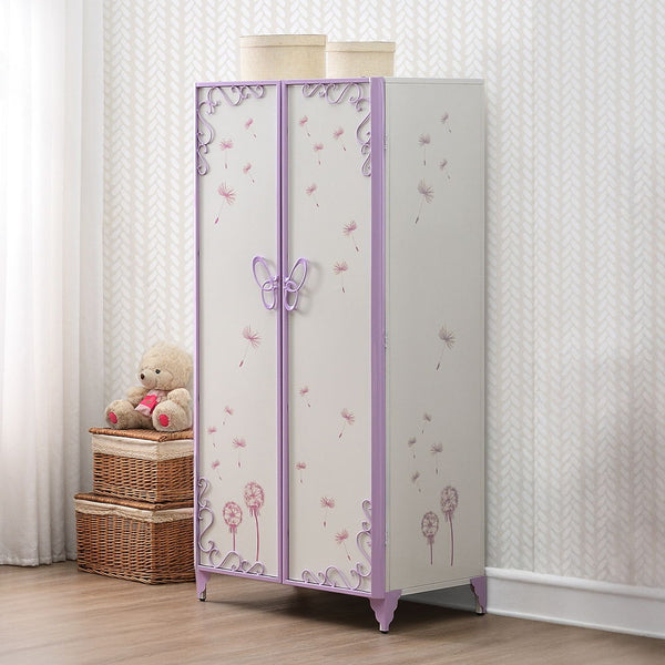 Priya II Wardrobe White & Light Synthetic Leather Rple