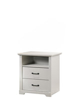 Elara 22"W White 2-Drawer Nightstand Bedside Table
