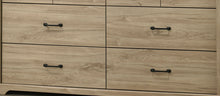 Elara 57"W Light Oak Finish 6-Drawer Dresser