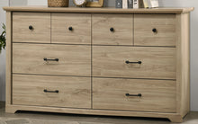 Elara 57"W Light Oak Finish 6-Drawer Dresser