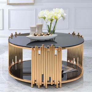 Tanquin - Coffee Table - Black Glass & Gold