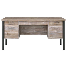 Samson - 4-Drawer Office Computer Desk - Weathered Oak