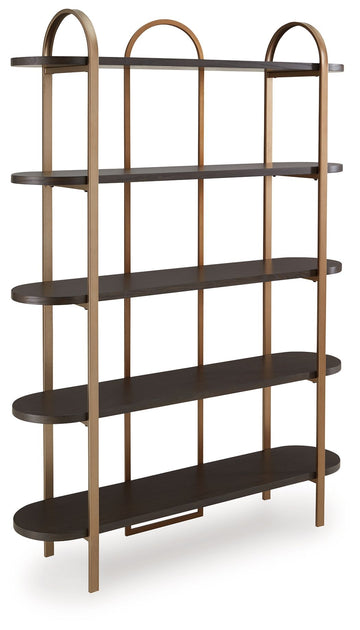 Brentmour - Bookcase - Brown / Gold Finish