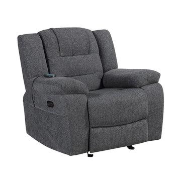 Redondo - Glider Recliner With Heat, Massage, Power - Dark Gray