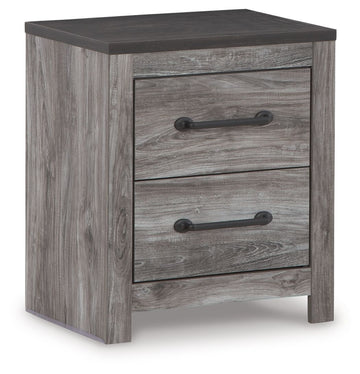 Bronyan - Two Drawer Night Stand - Dark Gray