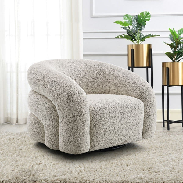 Irma Chair With Swivel Gray Boucle