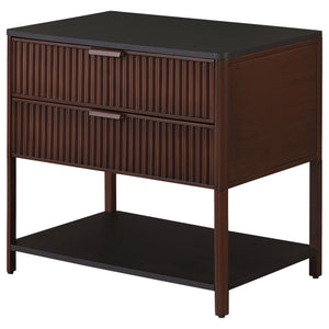 Zimmerlee - 2-Drawer Side Table with Shelf - Rust Brown