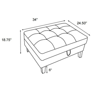 Barton - Upholstered Tufted Ottoman - Toast And Brown