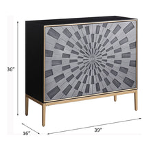 Quilla - Console Cabinet - Black, Gray & Brass