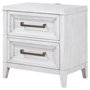 Marielle - 2 Drawer Nightstand Bedside Table - Distressed White