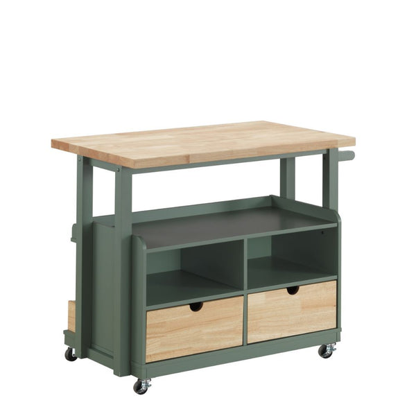 Harper Kitchen Cart Natural & Green