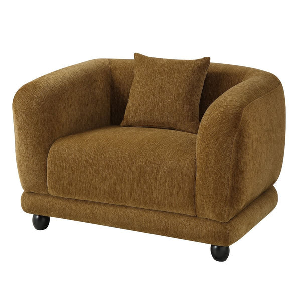 Lennox Chair With Pillow Brown Chenille
