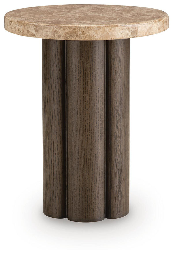 Darimore Chair Side End Table Burnished Brown