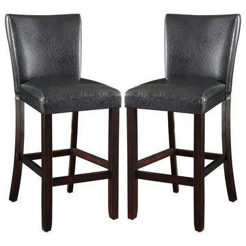 Alberton - Leatherette Upholstered Bar Chair (Set of 2) - Black