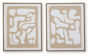 Waldett - Beige / White - Wall Art Set (Set of 2)