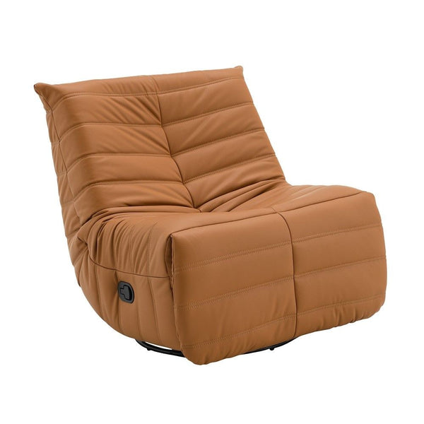 Talmon Recliner With Swivel Orange Synthetic Leather
