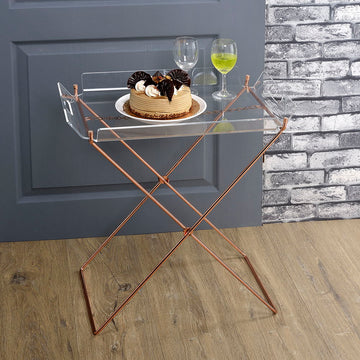 Cercie - Tray Table - Clear Acrylic & Copper