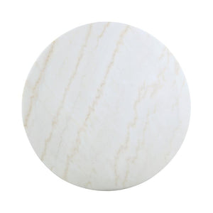 Kella - Round Marble Top Dining Table - White And Gold