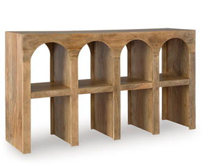 Luzmanacy - Natural Brown - Console Sofa Table