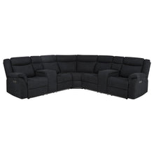 Hagen Upholstered Power Reclining Sectional Sofa – Steel Grey