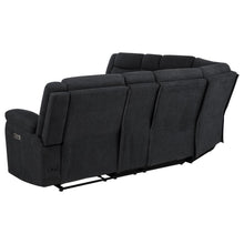 Hagen Upholstered Power Reclining Sectional Sofa – Steel Grey