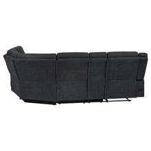 Hagen Upholstered Power Reclining Sectional Sofa – Steel Grey