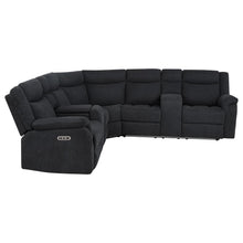 Hagen Upholstered Power Reclining Sectional Sofa – Steel Grey