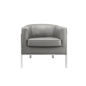 Tiarnan - Accent Chair - Vintage Gray PU & Chrome