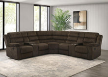 Atkinson Upholstered Reclining Sectional Sofa – Chocolate