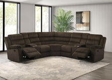 Atkinson Upholstered Reclining Sectional Sofa – Chocolate