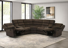 Atkinson Upholstered Reclining Sectional Sofa – Chocolate