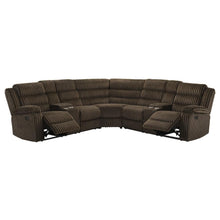 Atkinson Upholstered Reclining Sectional Sofa – Chocolate