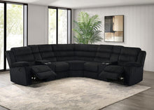 Atkinson Upholstered Reclining Sectional Sofa – Black