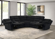 Atkinson Upholstered Reclining Sectional Sofa – Black