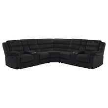 Atkinson Upholstered Reclining Sectional Sofa – Black