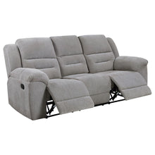 Gilson 3 Piece Chenille Upholstered Reclining Sofa Set – Grey