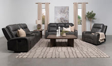 Raelynn 3 Piece Upholstered Reclining Sofa Set – Grey