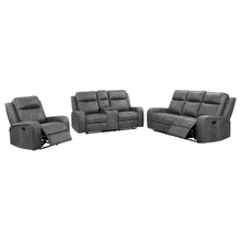 Raelynn 3 Piece Upholstered Reclining Sofa Set – Grey