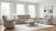 Hamilton 3 Piece Chenille Manual Reclining Sofa Set – Sand
