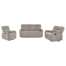 Hamilton 3 Piece Chenille Manual Reclining Sofa Set – Sand