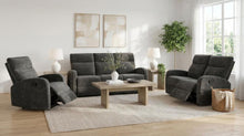Hamilton 3 Piece Chenille Manual Reclining Sofa Set – Charcoal Grey