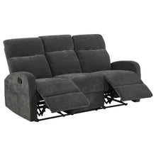 Hamilton 3 Piece Chenille Manual Reclining Sofa Set – Charcoal Grey
