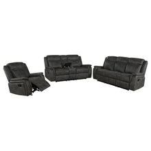Lawrence 3 Piece Upholstered Reclining Sofa Set – Charcoal