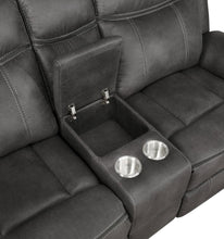 Lawrence 3 Piece Upholstered Reclining Sofa Set – Charcoal