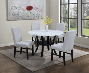 Isla - Round Dining Table - White / Black