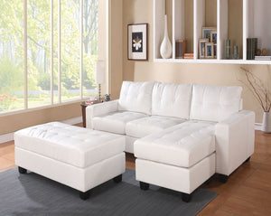 Lyssa - Sectional Sofa - White Bonded Leather Match