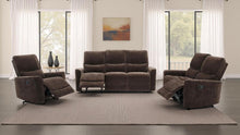 Navarro 3 Piece Upholstered Reclining Sofa Set – Dark Brown