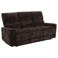 Navarro 3 Piece Upholstered Reclining Sofa Set – Dark Brown